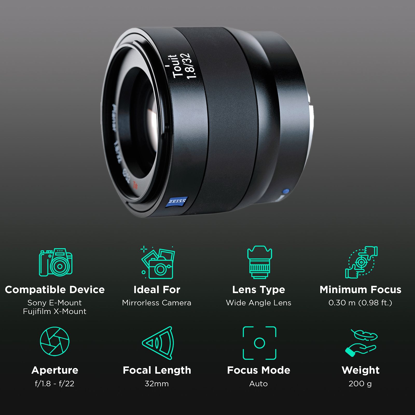 Buy ZEISS Touit 32mm f/1.8 - f/22 Wide-Angle Lens for SONY E